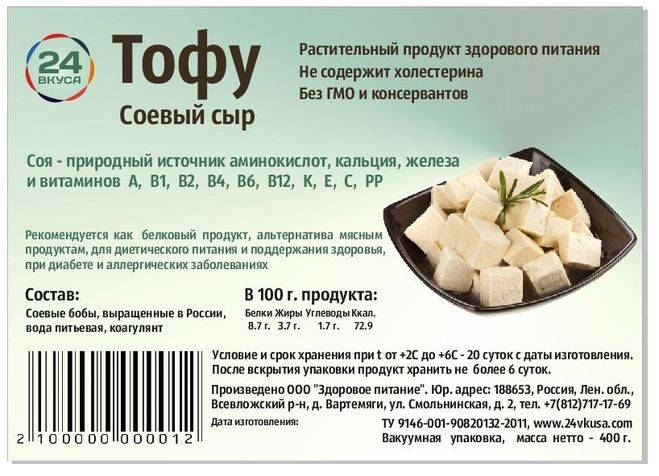 Tofu ingredientes